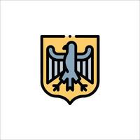 A german eagle on a shield with a blue and yellow background vector
