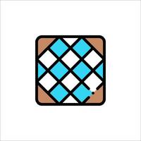 A square with a blue and white checkered pattern vector