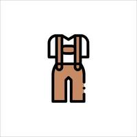 A brown and white icon of a pair of pants vector