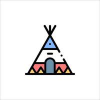 A colorful teepee icon on a white background vector