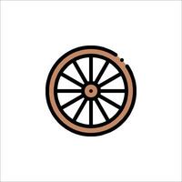 A wagon wheel icon in a flat style vector