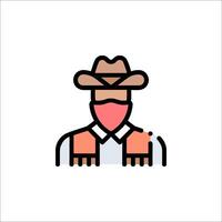 Cowboy icon illustration isolated on white background vector