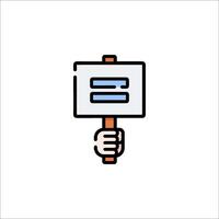 A hand holding a sign with a message on it vector