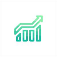 A green and blue graph icon vector