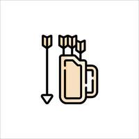 A beer mug with an arrow and a bow vector