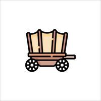 An illustration of a wagon on wheels vector