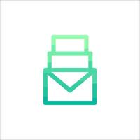 An email icon with a stack of mailboxes vector