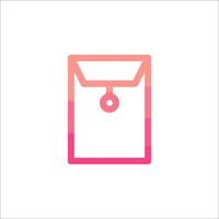 An envelope icon with a pink and white background vector