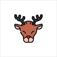 A reindeer head icon on a white background vector