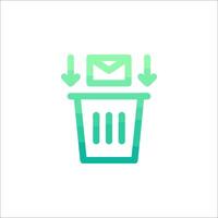 Email icon with trash can and envelope vector