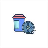 A can of soda and a spool of thread vector
