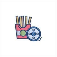 French fries and a spool of thread icon vector