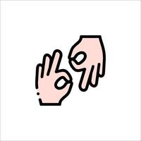 Two hands making an ok sign with their fingers vector