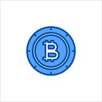 Bitcoin icon, flat design, illustration vector