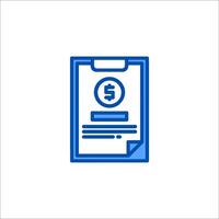 A blue icon of a checkbook with a dollar sign vector