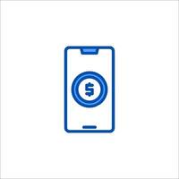 A blue phone with a number on it vector
