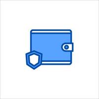 A wallet with a shield icon vector