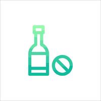 A bottle of alcohol and a no alcohol sign vector