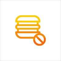 A hamburger with a no entry sign on it vector