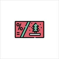 A red and green christmas card with a tree on it vector