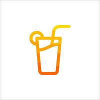 A drink with a straw and orange slice in it vector