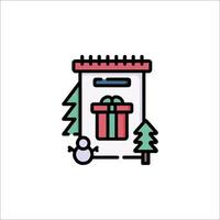 A house with a christmas tree and presents on the front vector