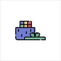 A colorful cake with a bow on top vector
