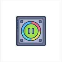 A colorful button icon on a white background vector