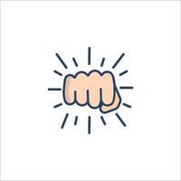 A fist icon with a starburst effect vector