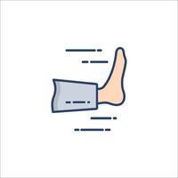 A hand with a foot in the middle of it vector