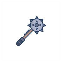 A weapon icon with a sword and a star vector