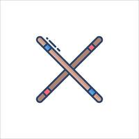 Crossed sticks icon isolated on white background vector