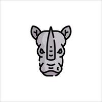 Rhino head icon in line style on white background vector