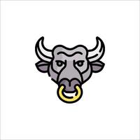 Bull head with a ring on its nose vector