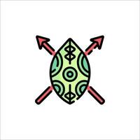 A green and pink turtle with two arrows vector