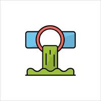A green pipe with a red ring on it vector