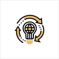 A light bulb with arrows around it vector