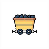 A cartoon wagon with coal in it vector