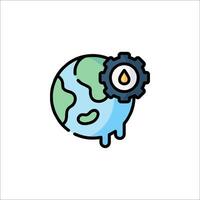 A globe with a gear and a drop of oil vector