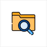 A magnifying folder icon on a white background vector