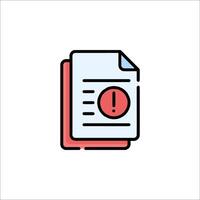 A document icon with a red circle and a red exclamation mark vector