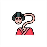 A woman with a long hair and a long nose vector