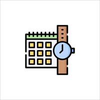 A calendar and watch icon on a white background vector