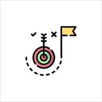 A target with a arrow and a flag vector
