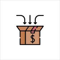 A box with a dollar sign on it and a dollar sign on the top vector