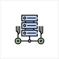 A server with two forks and a forklift icon vector