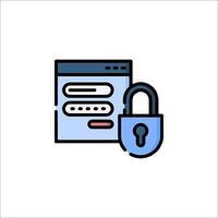 A padlock and a computer screen with a message vector
