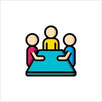 People at a table icon illustration vector
