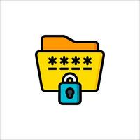 A folder with a padlock on it vector