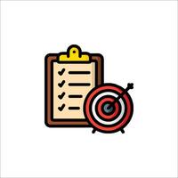 A checklist and dartboard icon vector
